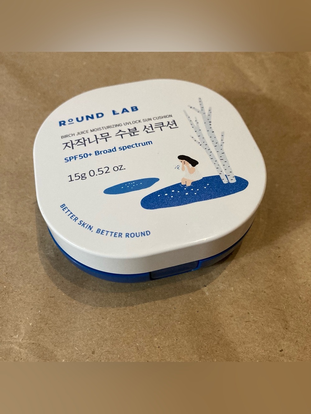 Round lab birch juice uv block sunscreen cushion